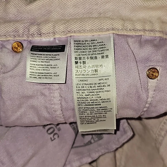 Levi’s 501 Baggy Lilac Purple Jean Shorts 36x9 Jorts Loose Skater Button Fly - Picture 5 of 16